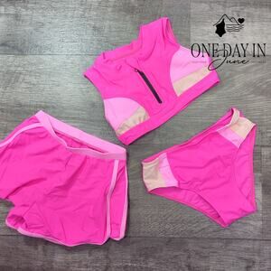 Aleumdr Crop 3 Piece Bikini Swimsuit Size 7-8Y